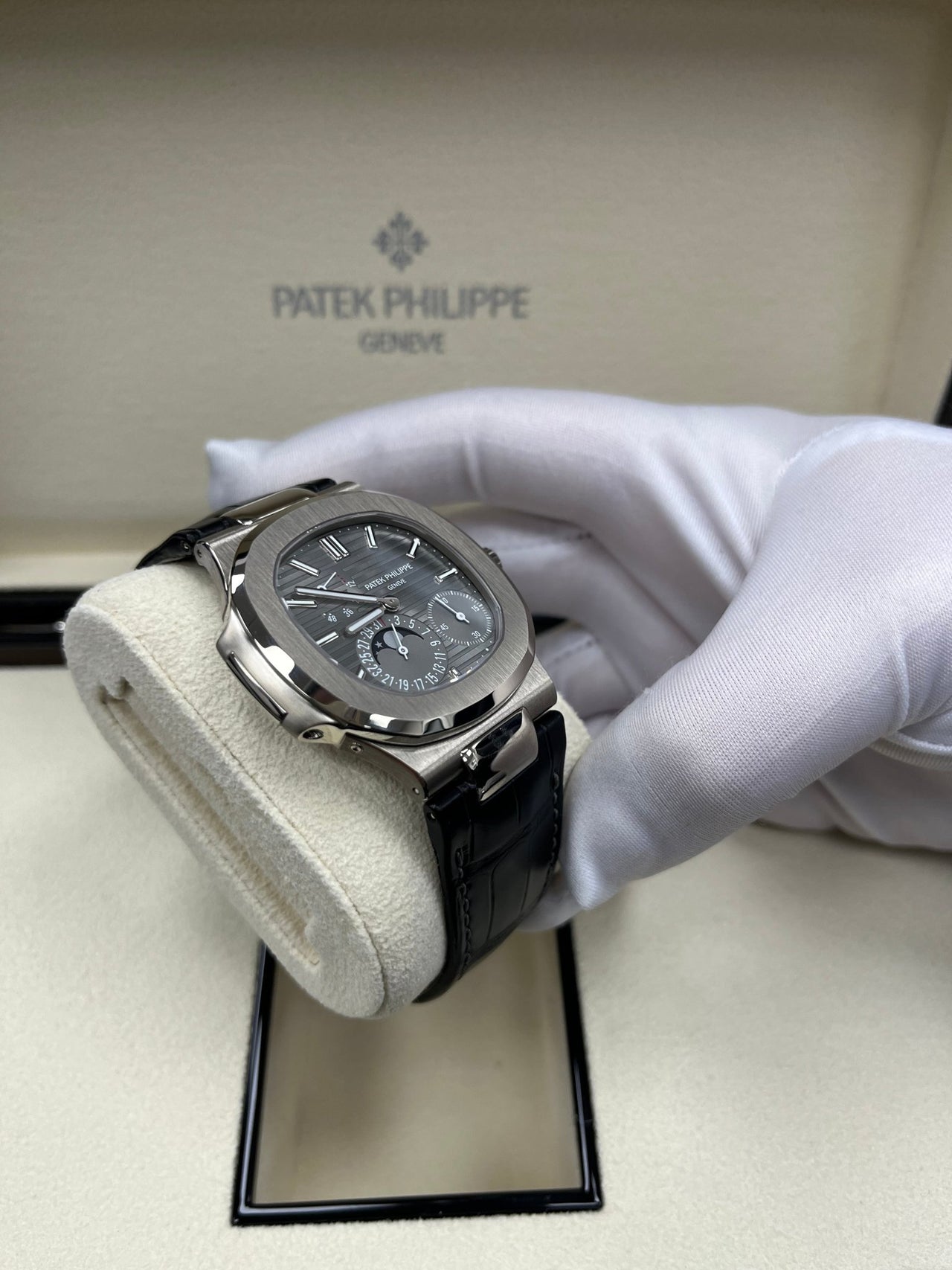 Patek Philippe Nautilus Grey Dial Ref # 5712G-001 - WatchesOff5thWatch