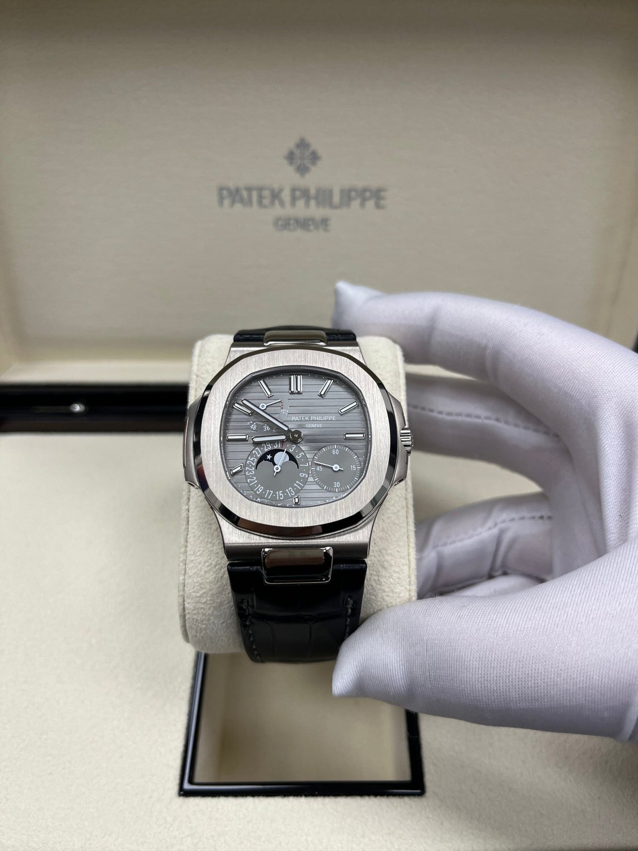 Patek Philippe Nautilus Grey Dial Ref # 5712G-001 - WatchesOff5thWatch