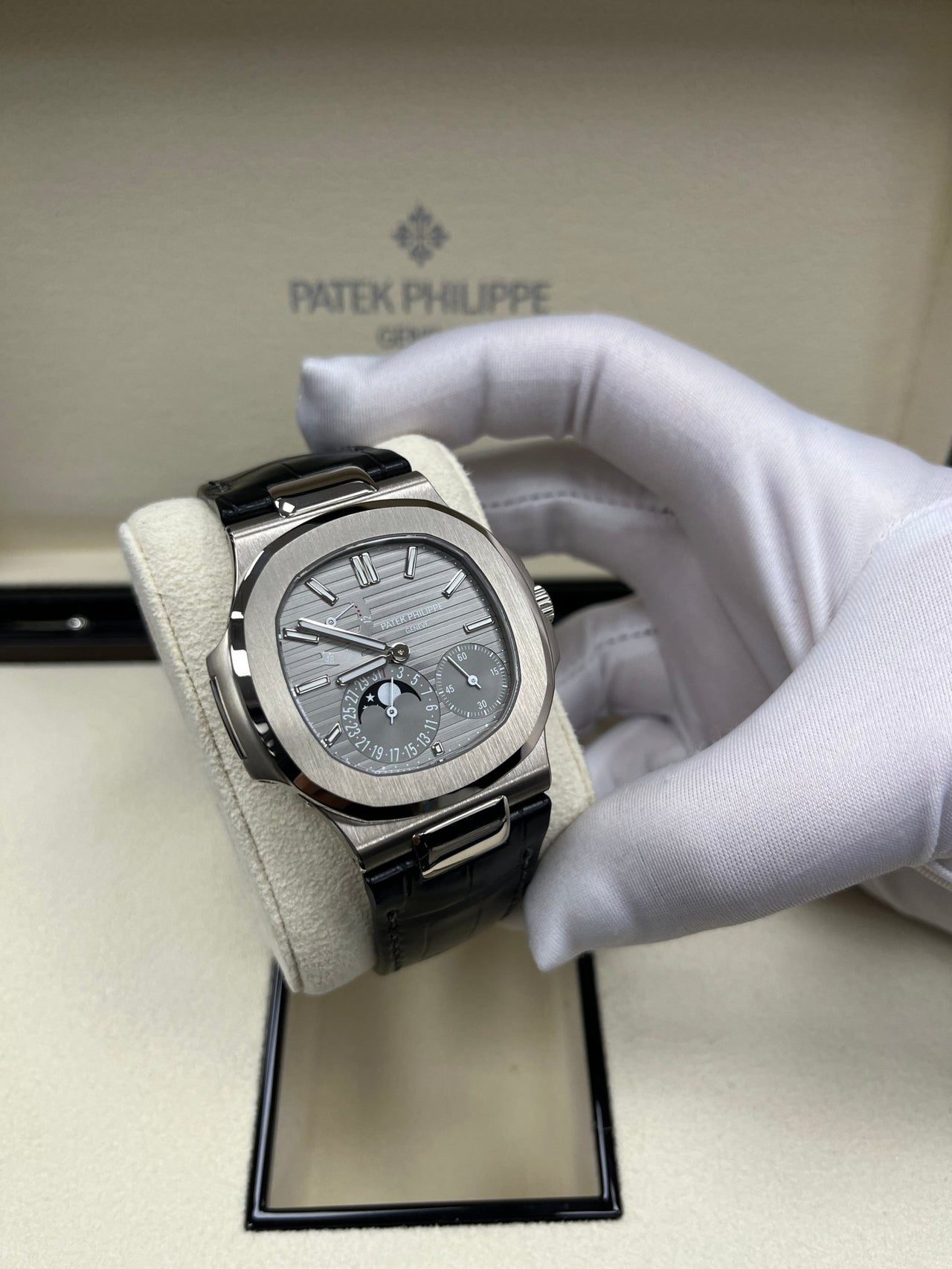 Patek Philippe Nautilus Grey Dial Ref # 5712G-001 - WatchesOff5thWatch