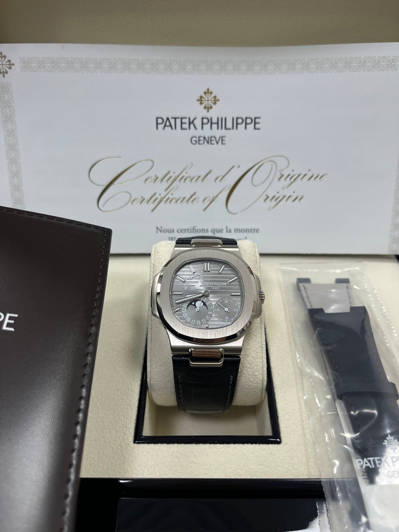 Patek Philippe Nautilus Grey Dial Ref # 5712G-001 - WatchesOff5thWatch