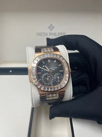 Thumbnail for Patek Philippe Nautilus Rose Gold Diamond Bezel & Moon Phase Brown Dial 5724R 001 - WatchesOff5th