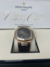 Thumbnail for Patek Philippe Nautilus Rose Gold Diamond Bezel & Moon Phase Brown Dial 5724R 001 - WatchesOff5th