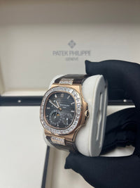 Thumbnail for Patek Philippe Nautilus Rose Gold Diamond Bezel & Moon Phase Brown Dial 5724R 001 - WatchesOff5th