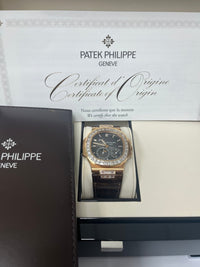 Thumbnail for Patek Philippe Nautilus Rose Gold Diamond Bezel & Moon Phase Brown Dial 5724R 001 - WatchesOff5th