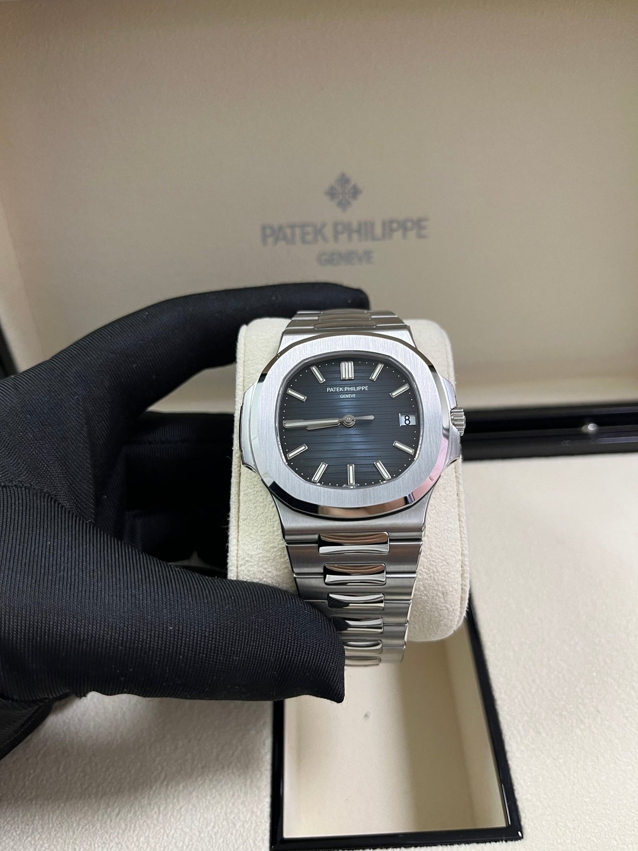 Patek Philippe Nautilus Stainless Steel/ Black-Blue Dial (Ref#5711/1A-010) - WatchesOff5thWatch