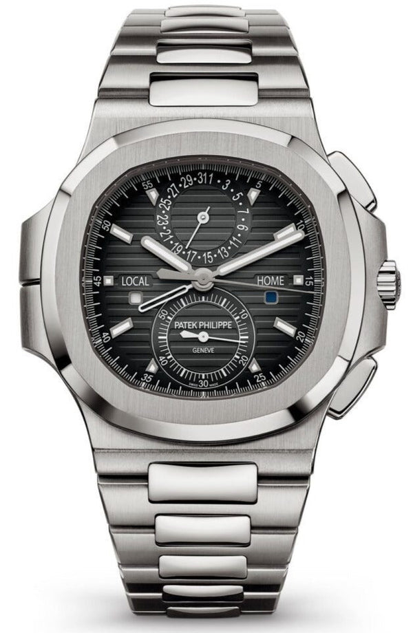 Patek Philippe Nautilus Travel Time Chronograph/ Stainless Steel/ Black Gradated Dial (Ref# 5990/1A-001) - WatchesOff5thWatch