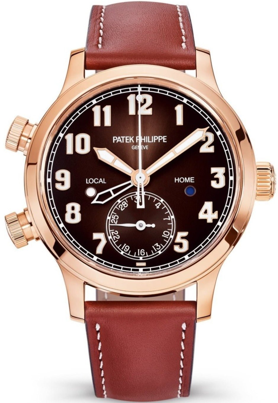 Patek Philippe Travel Time 37mm Rose Gold/ Brown Sunburst Dial (Ref# 7234R-001) - WatchesOff5thWatch