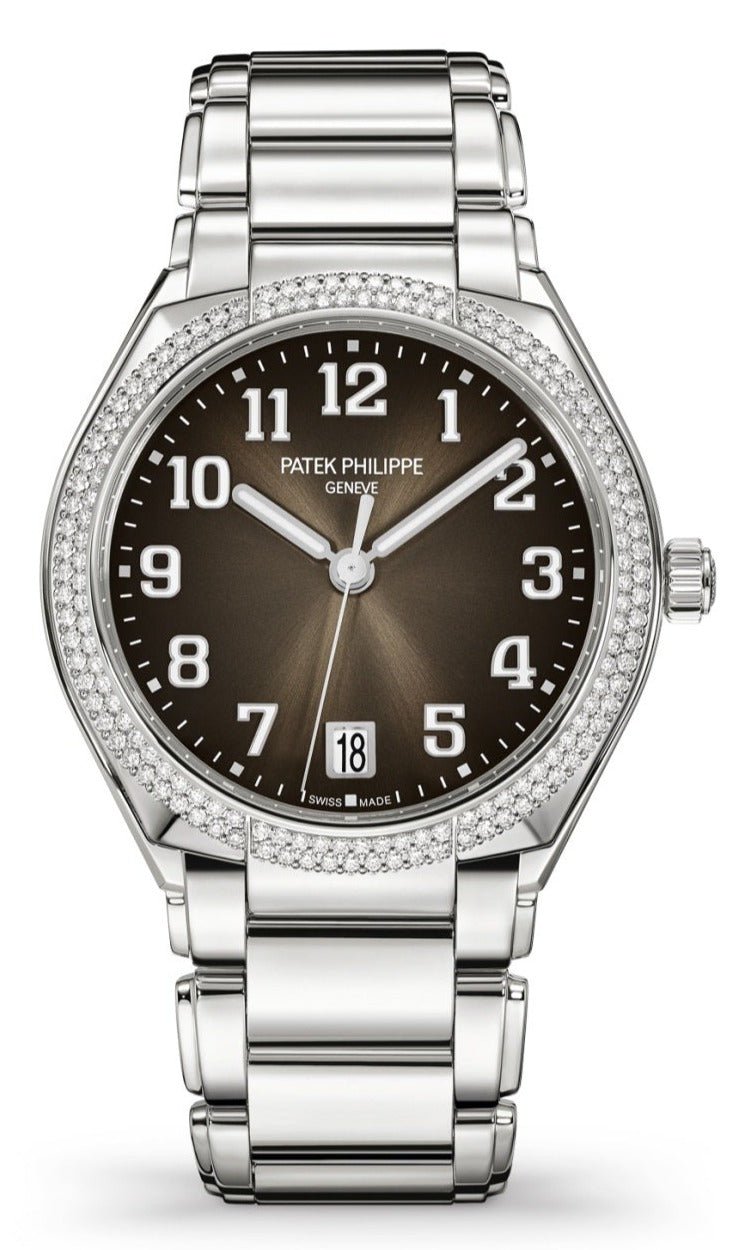 Patek Philippe Twenty~4 Automatic Gray Sunburst Dial Ladies Watch (Ref # 7300/1200A-010) - WatchesOff5thWatch