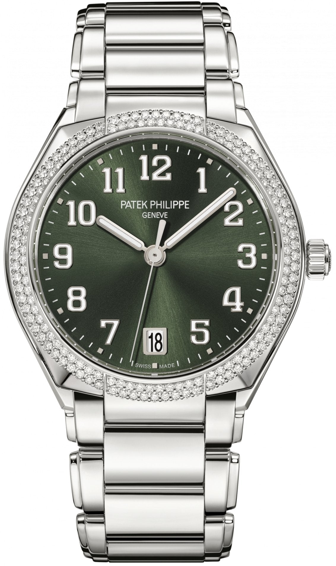 Patek Philippe Twenty~4 Automatic Olive green sunburst Dial Ladies Watch (Ref # 7300/1200A-011) - WatchesOff5thWatch