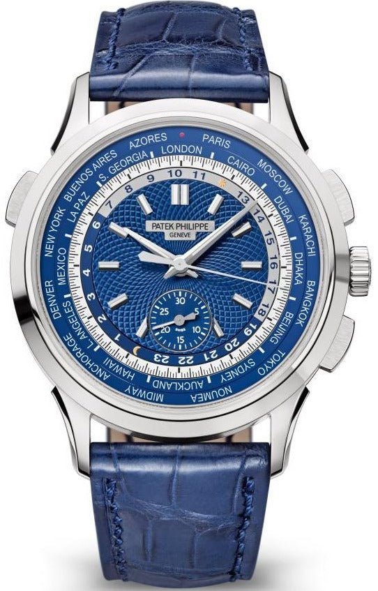 Patek Philippe World Time Complicated Chronograph White Gold/ Blue Dial (Ref#5930G-010) - WatchesOff5thWatch
