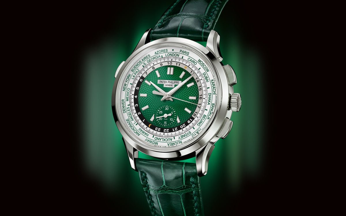 Patek Philippe World Time Flyback Chronograph Green 5930P-001 - WatchesOff5thWatch