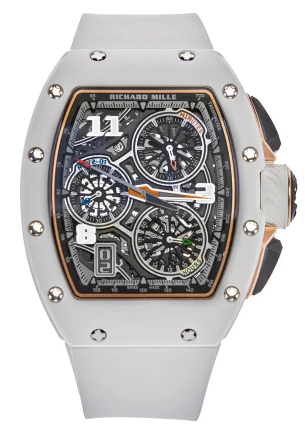 Richard Mille Automatic Winding Lifestyle Flyback Chronograph RM 72-01 White Ceramic - WatchesOff5thWatch