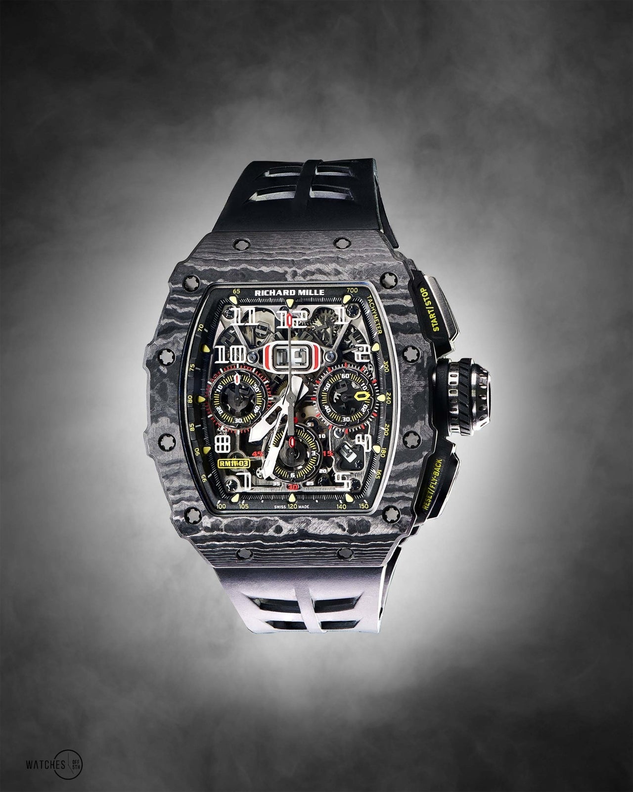 Richard Mille Black Carbon TPT Flyback Chronograph Watch (Ref