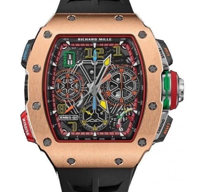 Richard Mille Chronograph Rose Gold and Carbon (Reference 65-01) - WatchesOff5thWatches