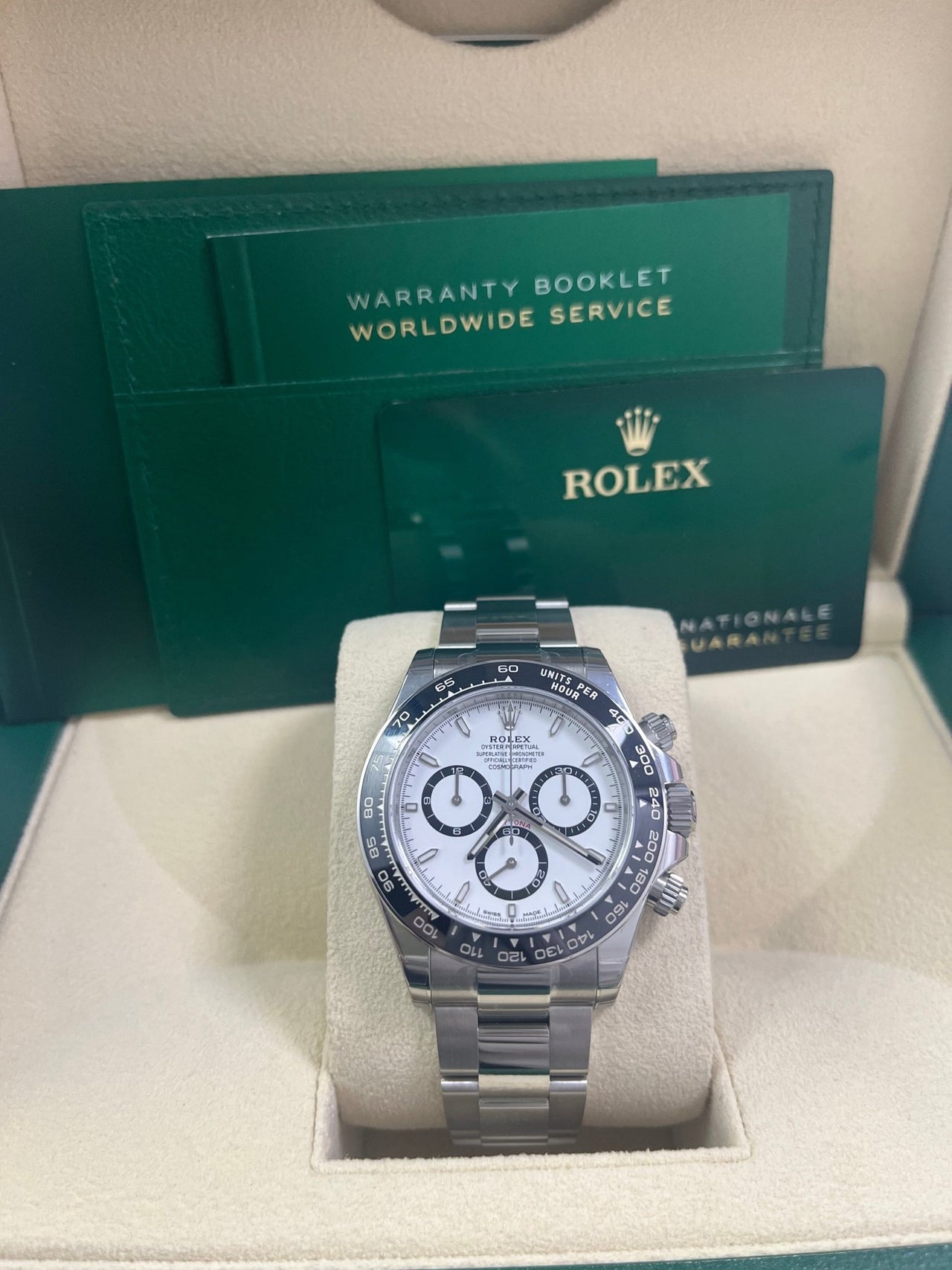 Rolex Cosmograph Daytona Black Cerachrom Bezel - White Index Dial Oyster Bracelet 126500ln - WatchesOff5th