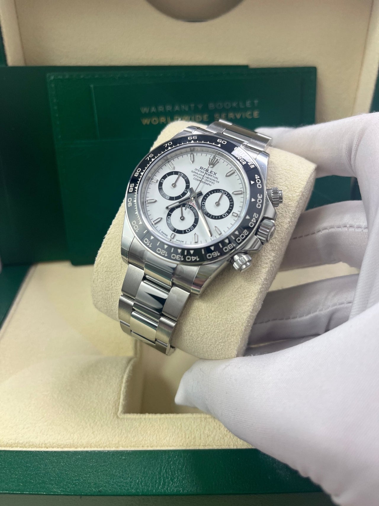 Rolex Cosmograph Daytona Black Cerachrom Bezel - White Index Dial Oyster Bracelet 126500ln - WatchesOff5th