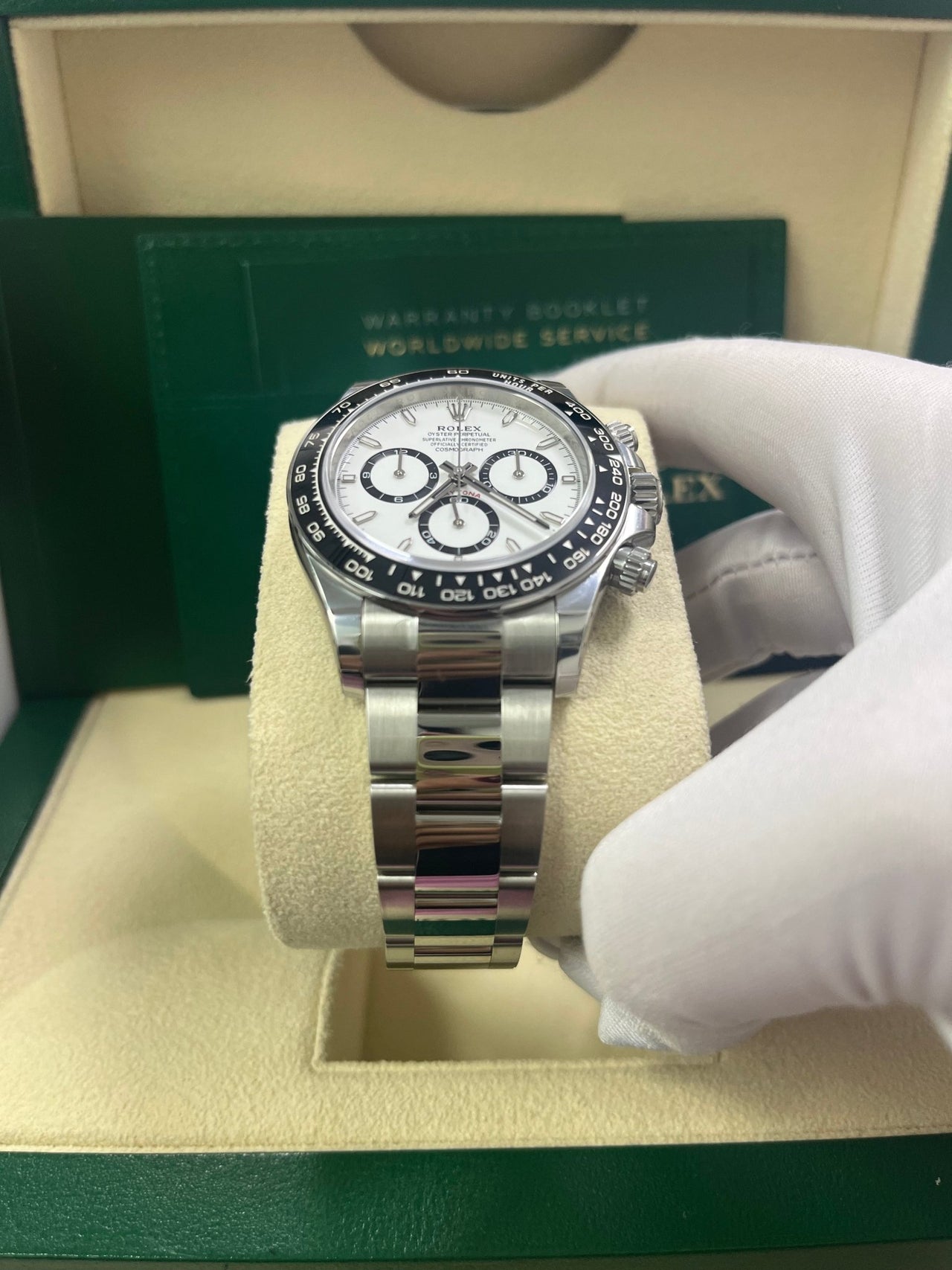 Rolex Cosmograph Daytona Black Cerachrom Bezel - White Index Dial Oyster Bracelet 126500ln - WatchesOff5th