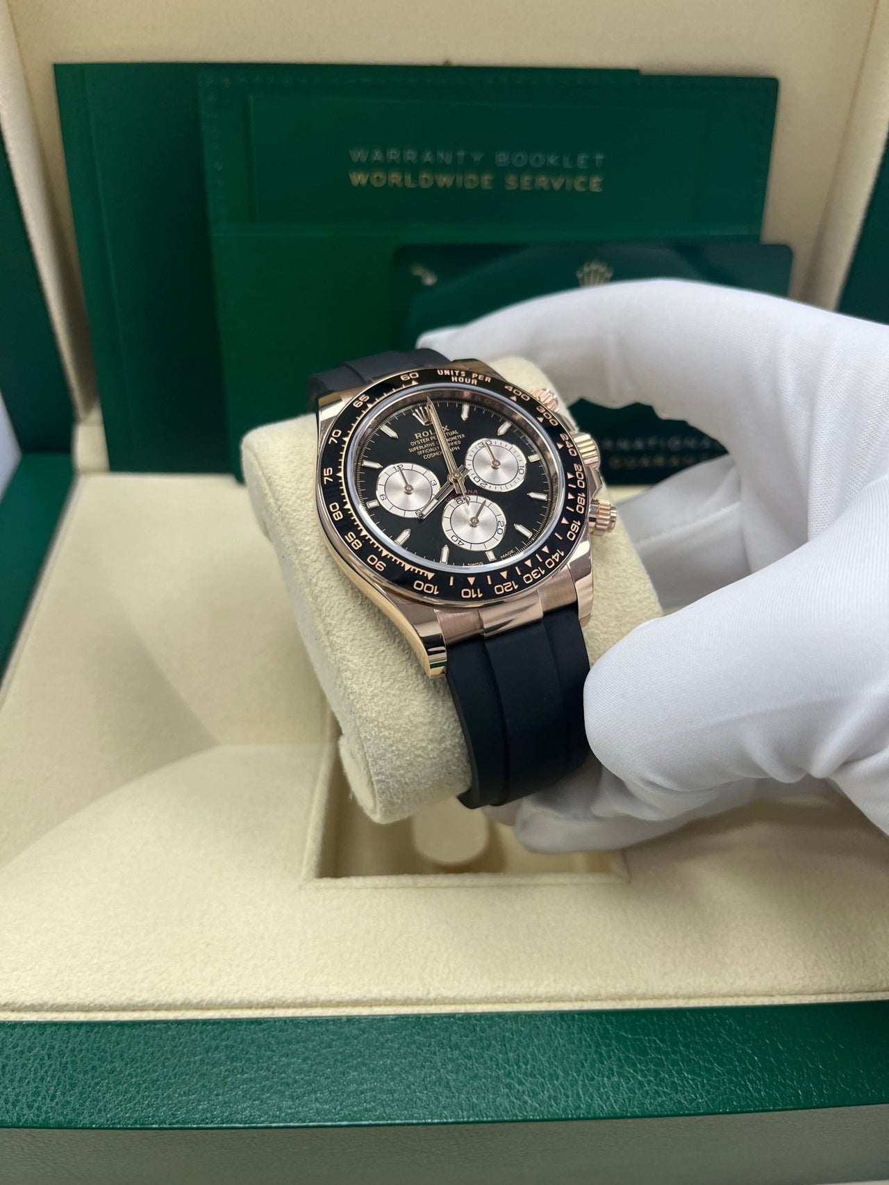 Rolex Cosmograph Daytona Black Sundust Index Dial Oysterflex Strap 126515LN - WatchesOff5th