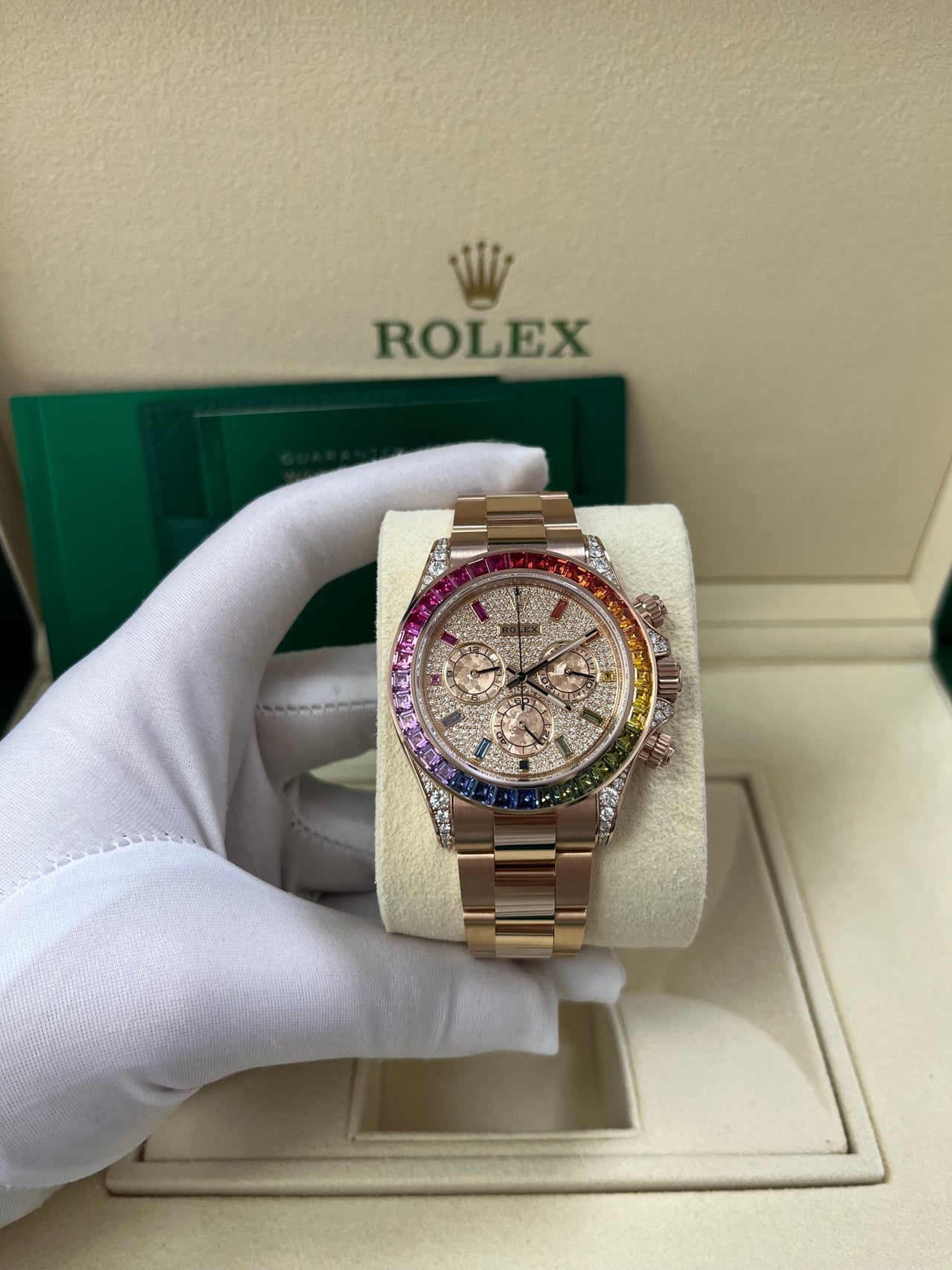 Rolex Cosmograph Everose Daytona Factory Diamond Rainbow Edition Ref WatchesOff5th