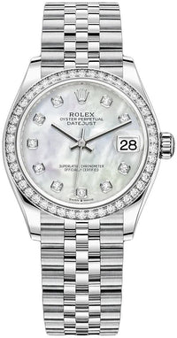 Thumbnail for Rolex Datejust 31 Diamond Bezel - White Mother-Of-Pearl Diamond Dial - Jubilee 278384rbr - WatchesOff5thWatch