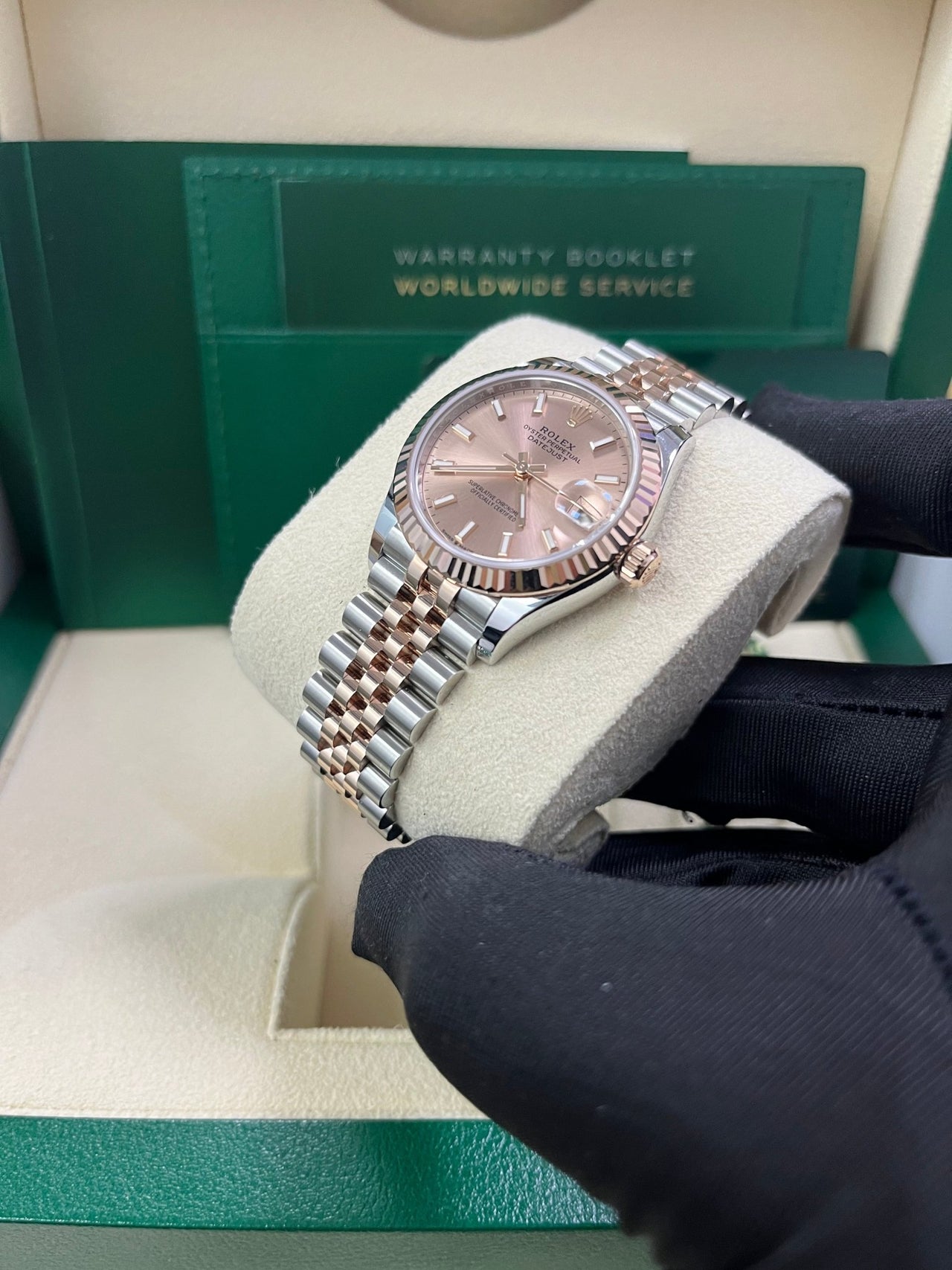 Rolex Datejust 31 Steel and Rose Gold Jubilee Bracelet / Index Pink Dial 278271 - WatchesOff5th