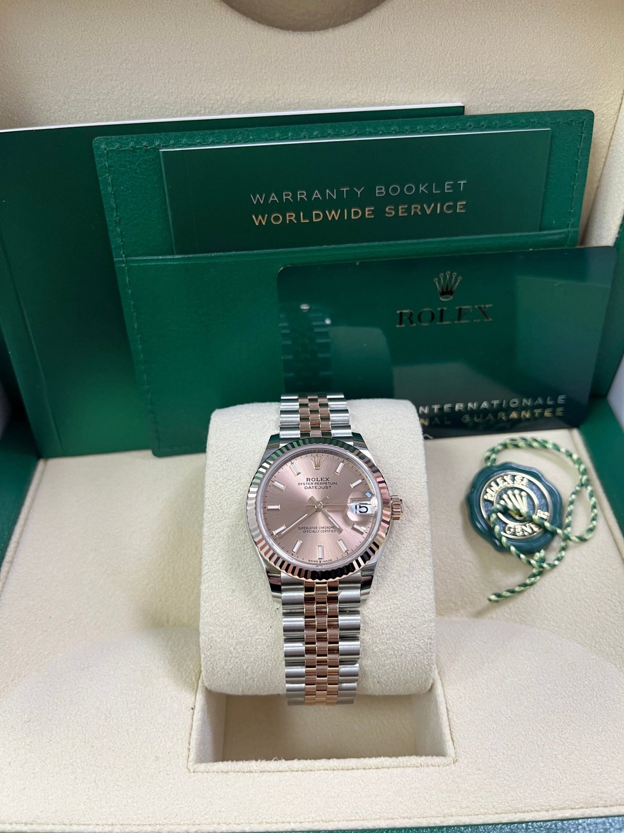 Rolex Datejust 31 Steel and Rose Gold Jubilee Bracelet / Index Pink Dial 278271 - WatchesOff5th