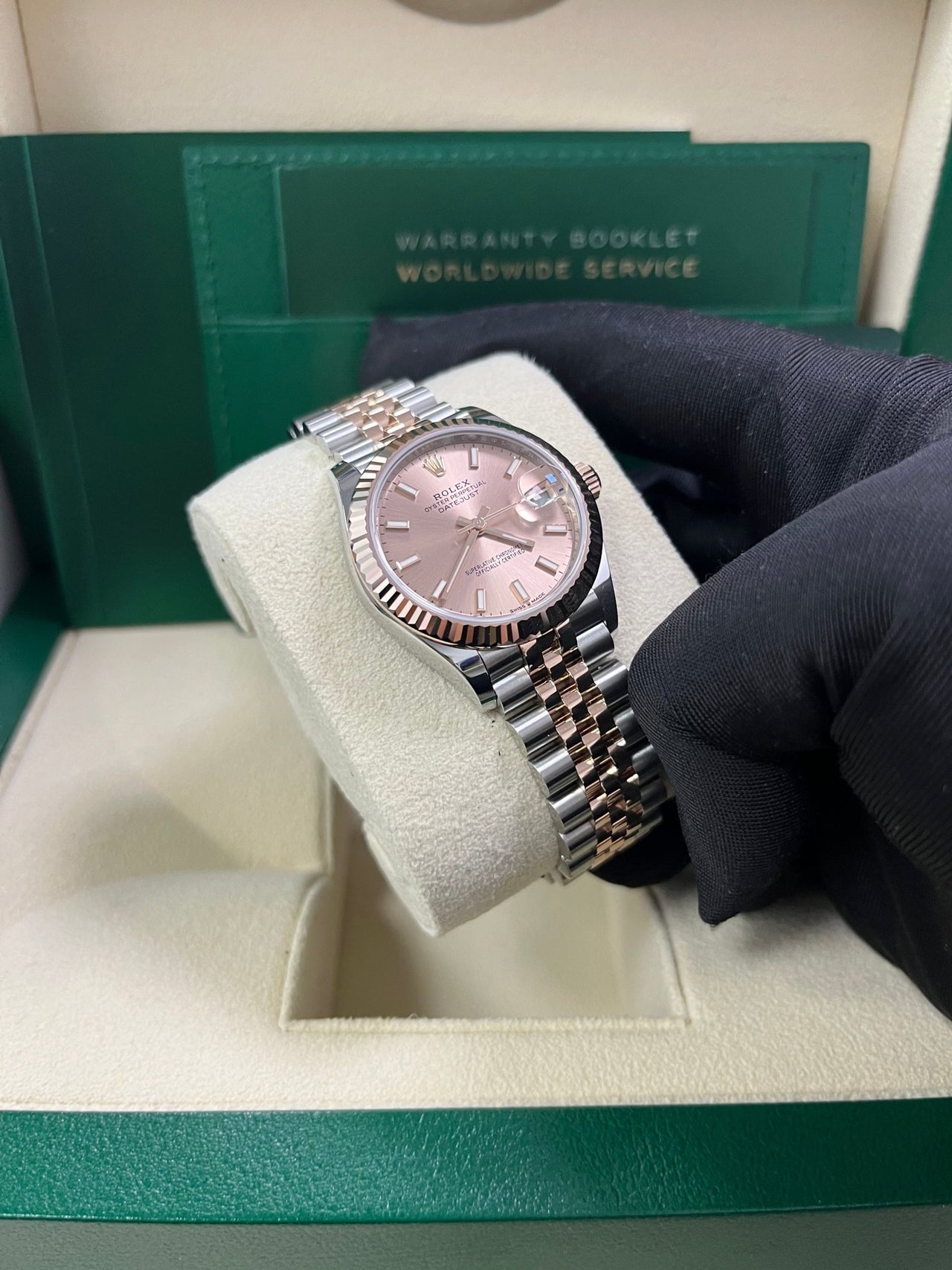 Rolex Datejust 31 Steel and Rose Gold Jubilee Bracelet / Index Pink Dial 278271 - WatchesOff5th