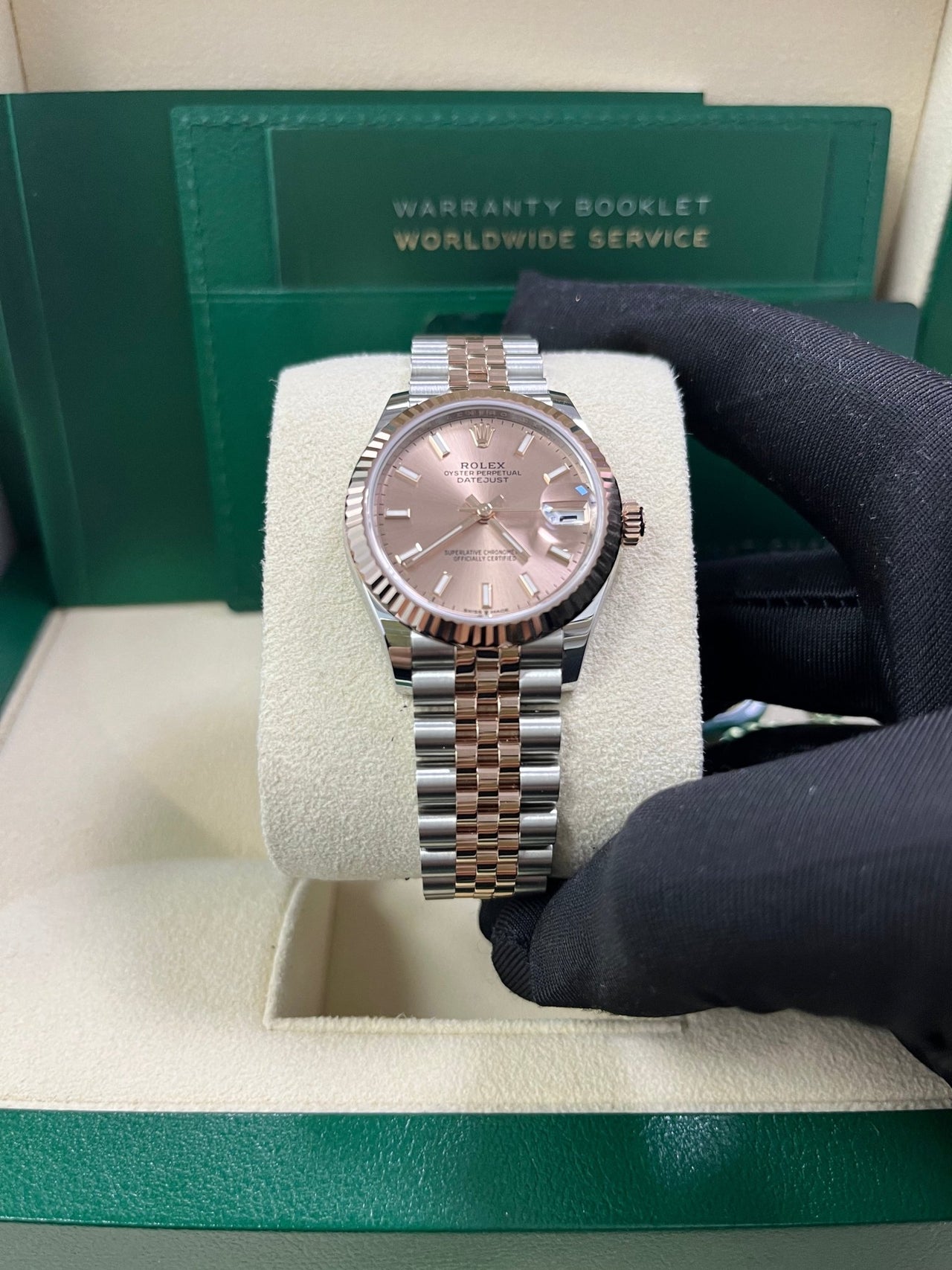 Rolex Datejust 31 Steel and Rose Gold Jubilee Bracelet / Index Pink Dial 278271 - WatchesOff5th