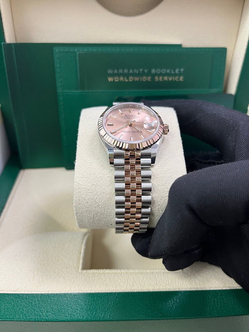 Rolex Datejust 31 Steel and Rose Gold Jubilee Bracelet / Index Pink Dial 278271 - WatchesOff5th