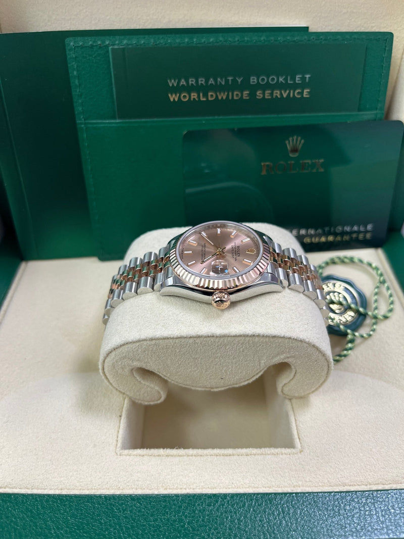 Rolex Datejust 31 Steel and Rose Gold Jubilee Bracelet / Index Pink Dial 278271 - WatchesOff5th