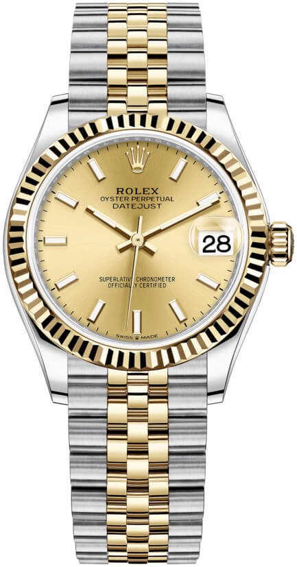 Rolex Datejust 31 Steel and Yellow Gold Datejust 31mm - Fluted Bezel - Champagne Index Dial - Jubilee 278273 - WatchesOff5thWatch