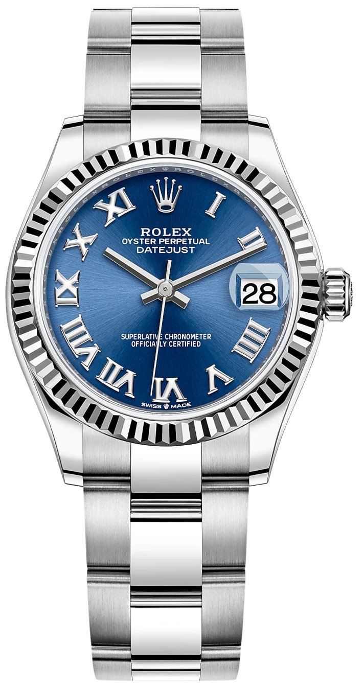 Rolex Datejust 31 White Gold and Steel Watch - Fluted Bezel - Oyster Bracelet (Ref# 278274-0033) - WatchesOff5thWatch