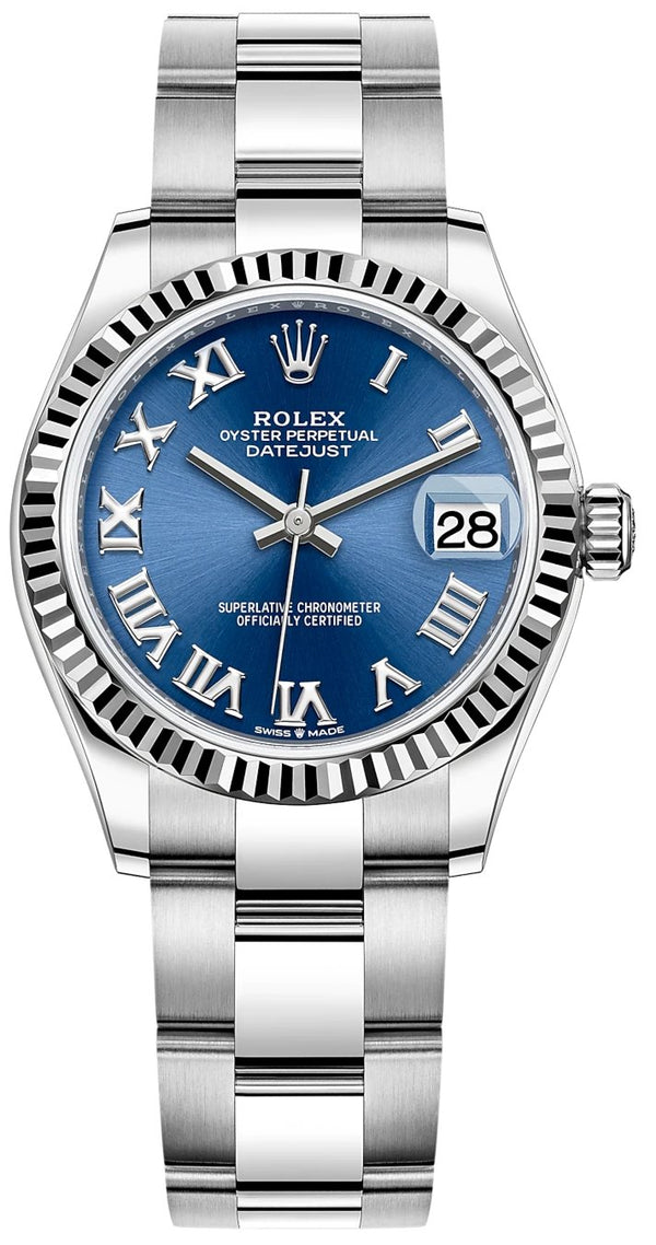 Rolex Datejust 31 White Gold and Steel Watch - Fluted Bezel - Oyster Bracelet (Ref# 278274-0033) - WatchesOff5thWatch