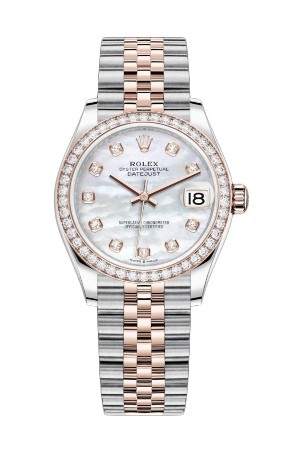 Rolex Datejust 31mm Mother Of Pearl Dial Rose Gold / Steel Reference #278381RBR - WatchesOff5thWatch