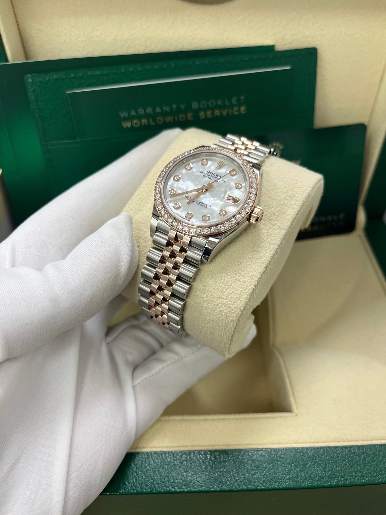 Rolex Datejust 31mm Mother Of Pearl Dial Rose Gold / Steel Reference #278381RBR - WatchesOff5thWatch