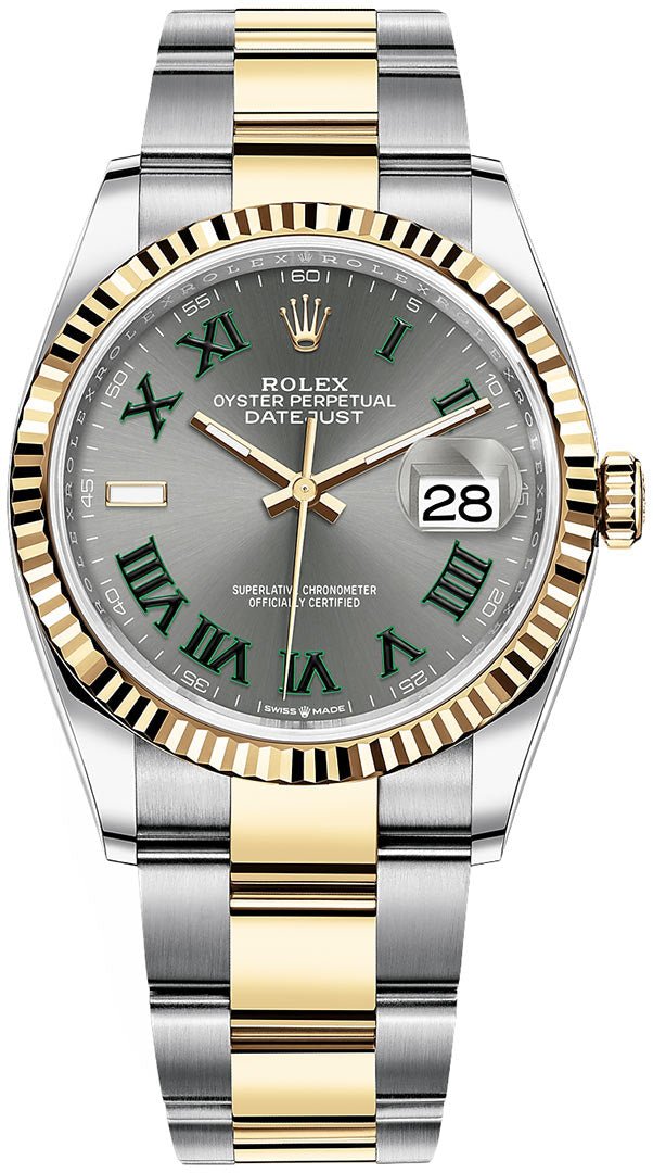 Rolex Datejust 36mm Wimbledon Dial Yellow Gold and Steel 126233 WatchesOff5th