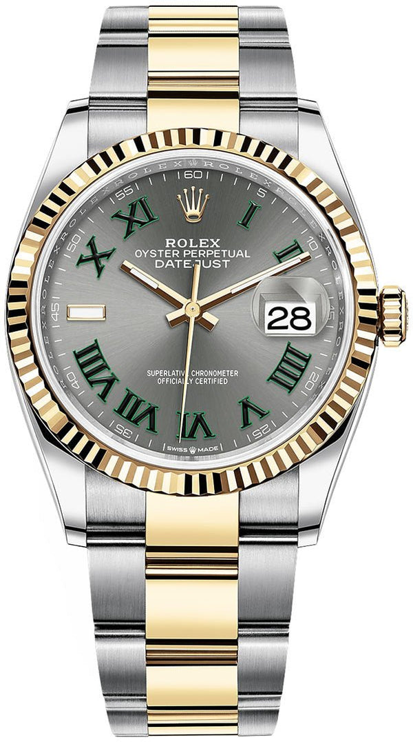 Rolex Datejust 36 36mm Wimbledon Dial Yellow Gold and Steel 126233 - WatchesOff5thWatch