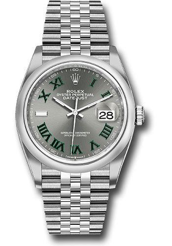 Rolex Datejust 36 Domed Bezel Salte Roman Dial Jubilee Bracelet (Ref# 126200) - WatchesOff5th