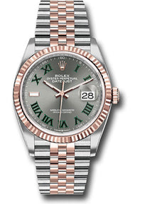 Thumbnail for Rolex Datejust 36 Everose Gold Fluted Bezel Slate Roman Dial Jubilee (126231) - WatchesOff5th