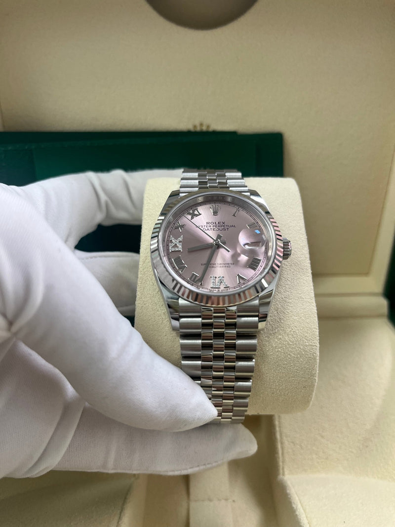 Rolex Datejust 36 Jubilee Pink Roman Dial Ladies (Reference 126234) - WatchesOff5thWatch
