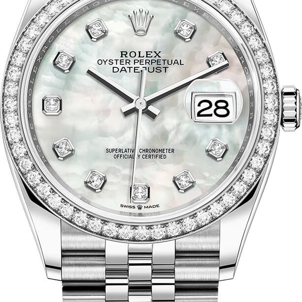 Rolex 36mm sale mother of pearl