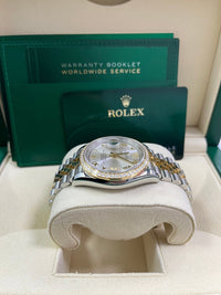 Thumbnail for Rolex Datejust 36 Silver Diamond Set Dial Jubilee Bracelet Yellow Gold and Steel (Reference # 126283RBR) - WatchesOff5thWatch