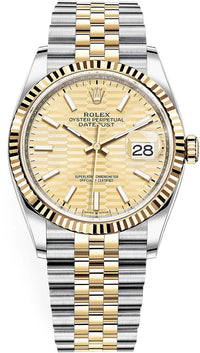 Thumbnail for Rolex Datejust 36mm Steel and Yellow Gold Fluted Motif Dial Jubilee Bracelet (Reference # 126233) - WatchesOff5thWatch