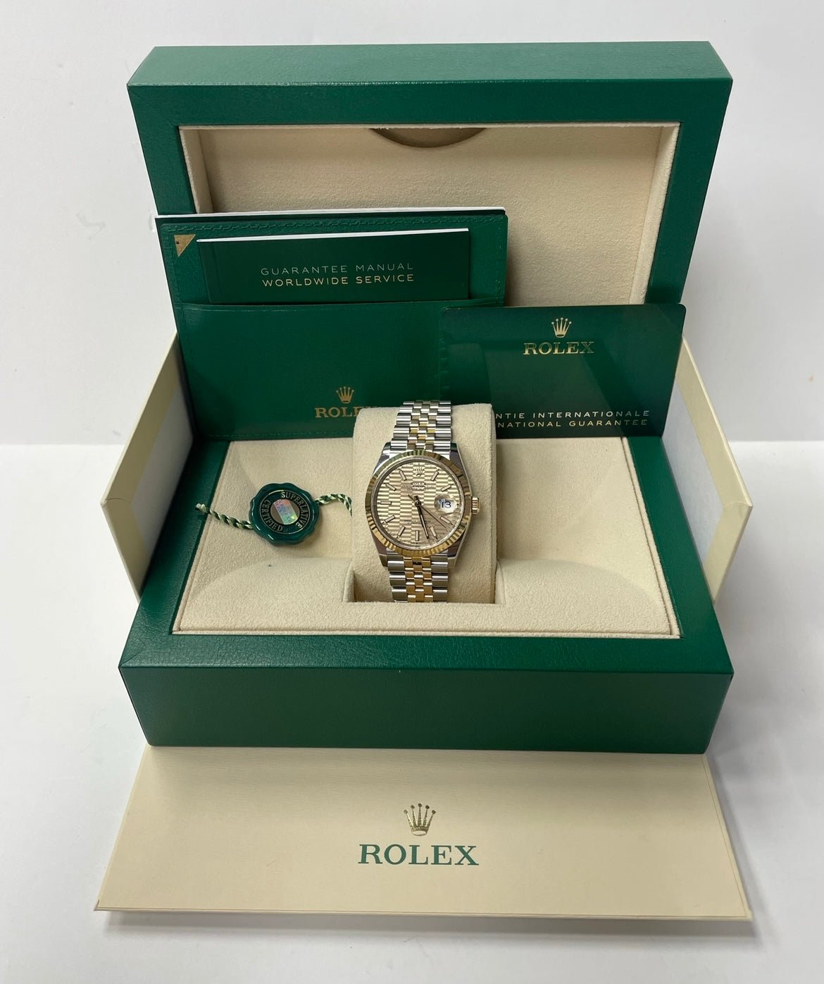 Rolex Datejust 36mm Steel and Yellow Gold Fluted Motif Dial Jubilee Bracelet (Reference # 126233) - WatchesOff5thWatch