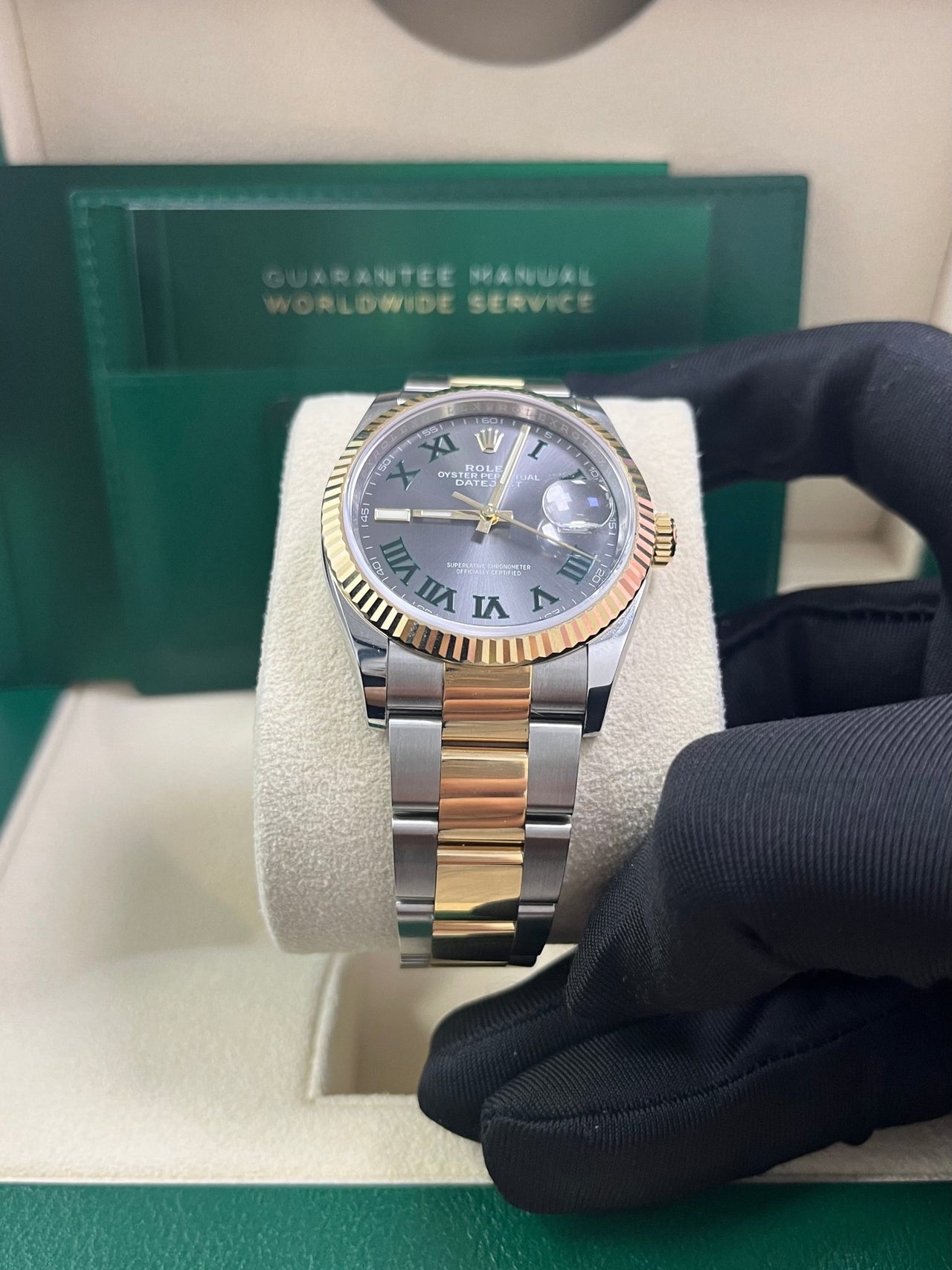 Rolex Datejust 36mm Wimbledon Dial Yellow Gold and Steel 126233 - WatchesOff5thWatch