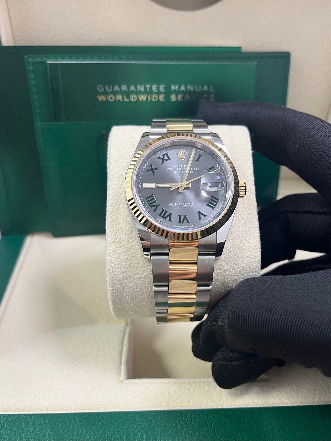 Rolex Datejust 36mm Wimbledon Dial Yellow Gold and Steel 126233 - WatchesOff5thWatch