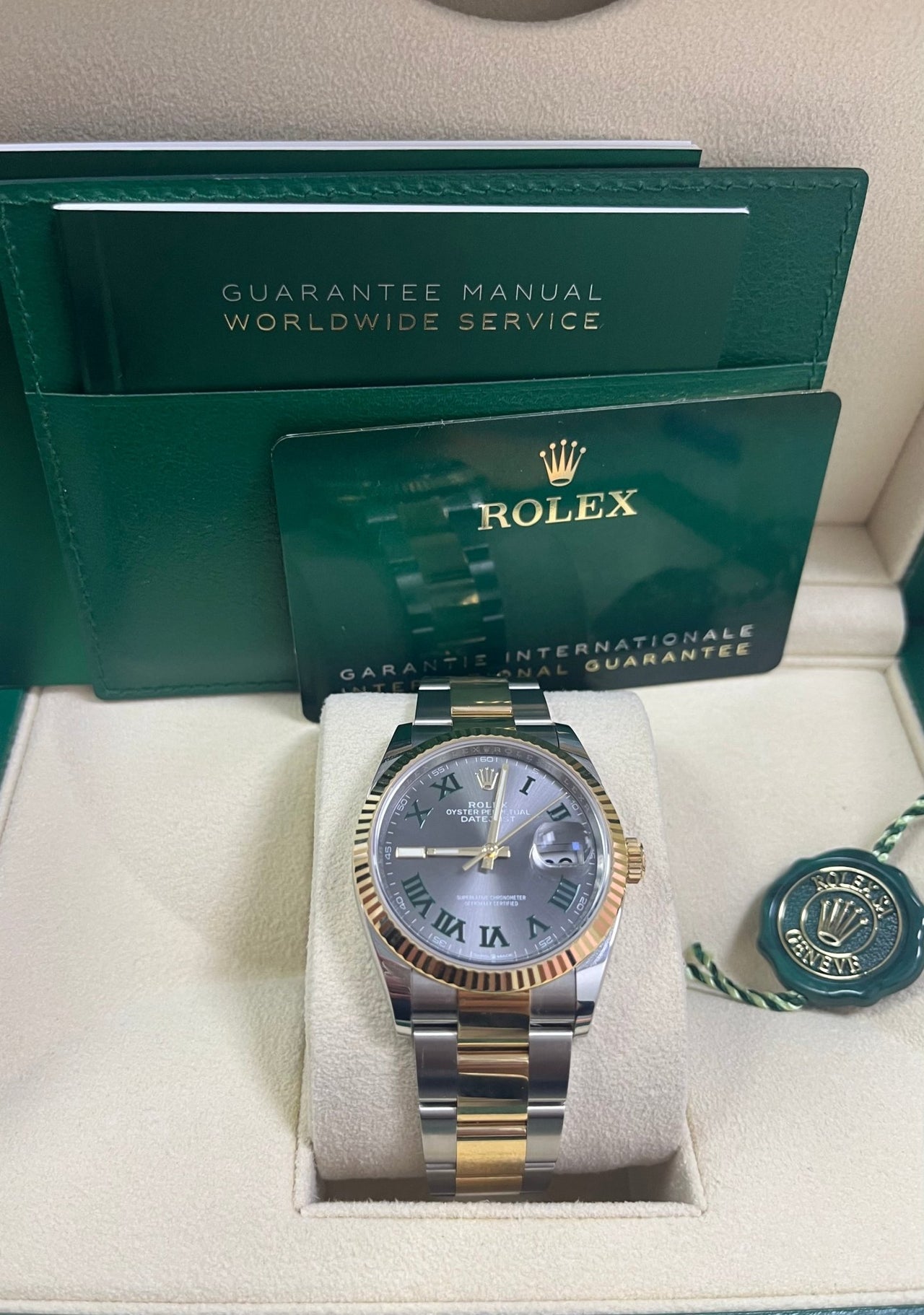 Rolex Datejust 36mm Wimbledon Dial Yellow Gold and Steel 126233 - WatchesOff5thWatch