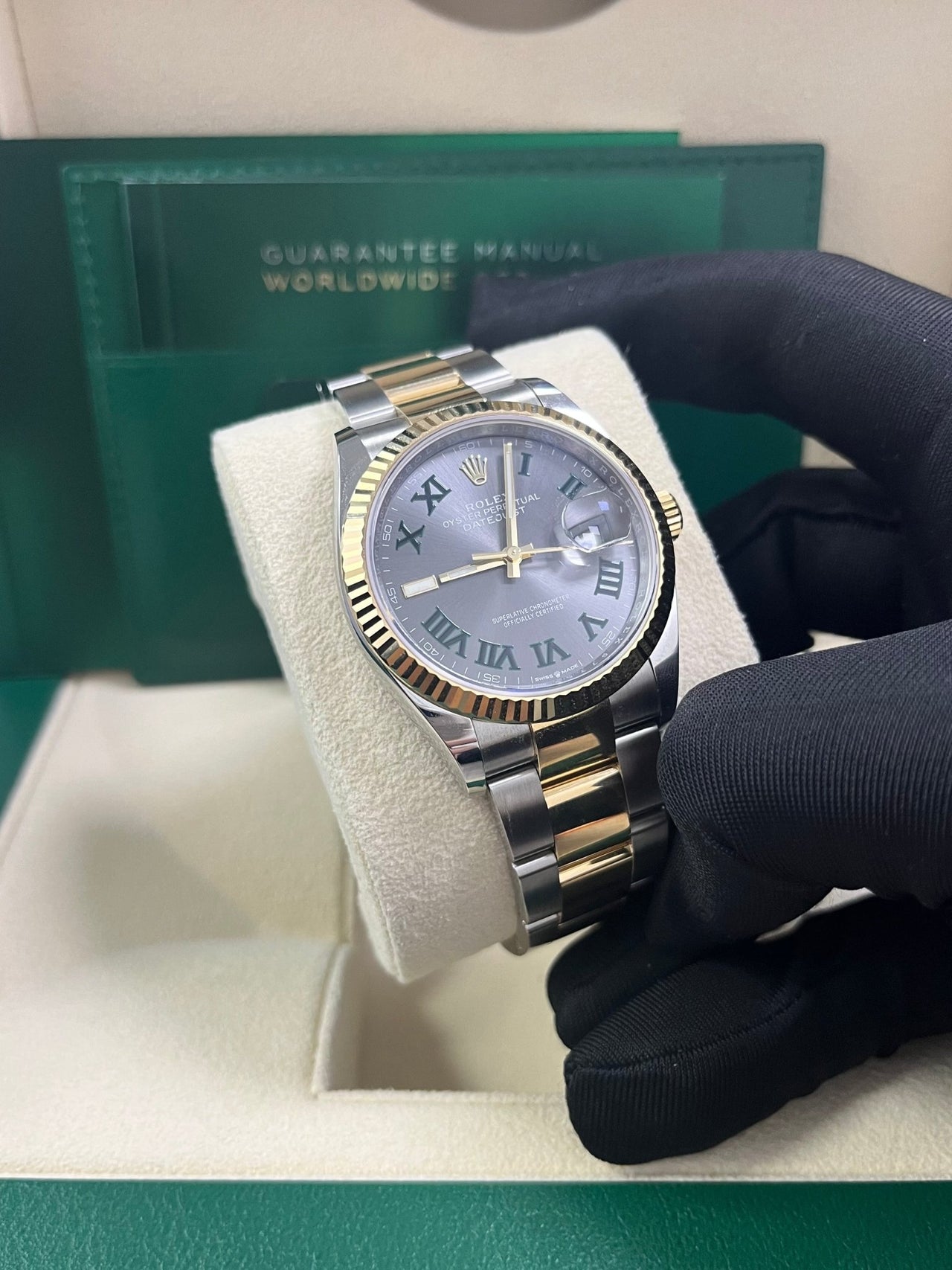 Rolex Datejust 36mm Wimbledon Dial Yellow Gold and Steel 126233 - WatchesOff5thWatch