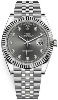 Thumbnail for Rolex Datejust 41-18K White Gold & Steel - Dark Rhodium Diamond Dial - Jubilee (Ref # 126334) - WatchesOff5thWatch