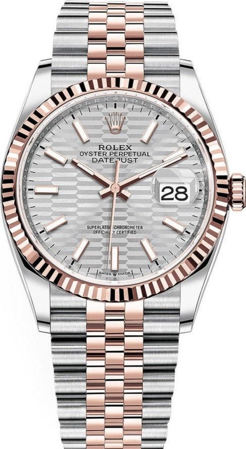 Rolex Datejust 41 Fluted Bezel Silver Fluted Motif Index Dial Jubilee Bracelet (Reference # 126331) - WatchesOff5thWatch